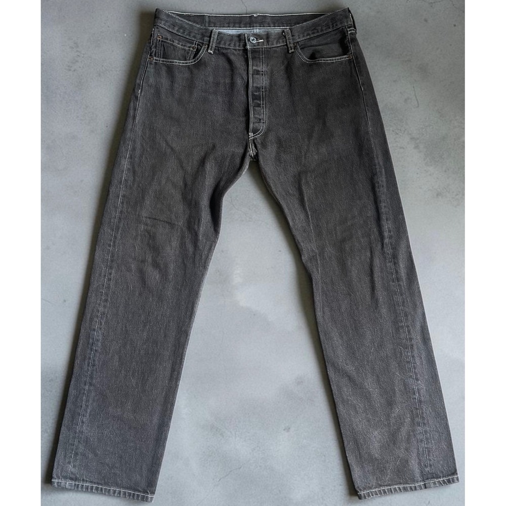 Levis 501 XX Original Fit Jeans Mens 38x32 Gray Charcoal Straight Leg Button Fly